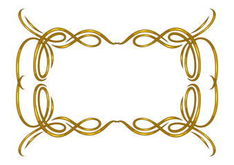 Vintage swirling frame. Retro decorative curling vignette.