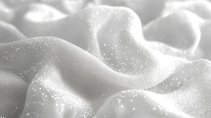 Shimmering White Fabric with Soft Texture and Light Reflection