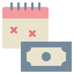 income money salary money calendar flat style icon