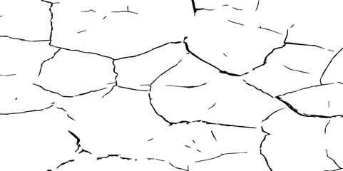 Generate a high-contrast black and white abstract texture that resembles cracked or fractured surfaces, similar to dry, parched earth or old paint chipping. Emphasize irregular lines and broken segmen