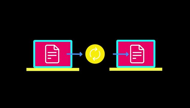 File transfer protocol, Transferring data securely, FTP software uploading file to server, Website migration. Animation video clip