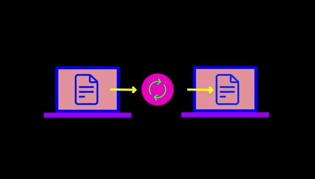 File transfer protocol, Transferring data securely, FTP software uploading file to server, Website migration. Animation video clip