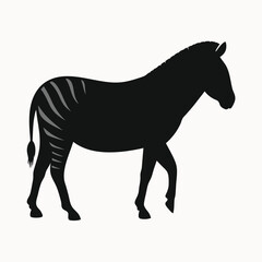 Obraz premium Striped Zebra Silhouette Elegant African Wildlife Vector Illustration