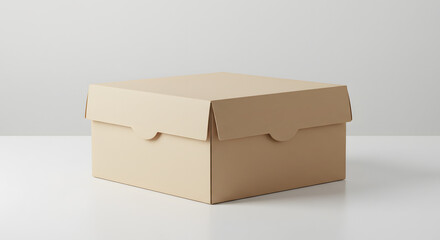 Simple Kraft Cardboard Box Packaging Mockup for Product Presentation