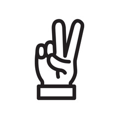 Gestures Of Human Hands, Peace Hand Gesture Icon In Trendy Design Vector Eps 10
