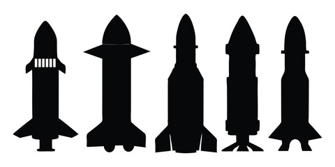 Silhouettes of five diverse women, standing people in formal dress stock illustration