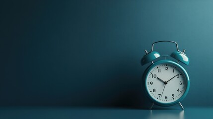 a blue alarm clock sitting on a table