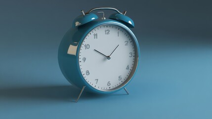 a blue alarm clock sitting on top of a blue surface