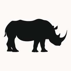 Obraz premium Powerful Rhino Silhouette Majestic African Wildlife Vector Illustration