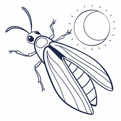 Various insects including mosquito bee wasp and housefly in vector illustration style