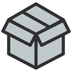 A opened empty cardboard package box icon.