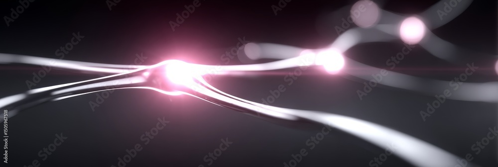 Poster neural network connections - abstract of glowing neural pathways connecting, symbolizing communicati