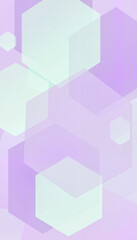 Fototapeta premium Soft modernism with overlapping semi-transparent hexagons in lavender and mint 