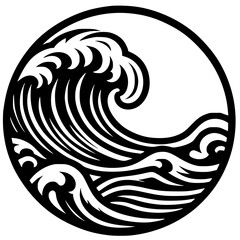 Silhouette of ocean waves