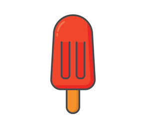Fruity ice lolly. Ice cream, cold fruity dessert and summer food. Isolated vector image