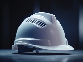 White Hard Hat on Table