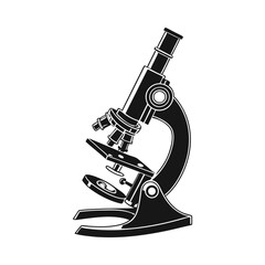 create a black color microscope silhouette vector 
