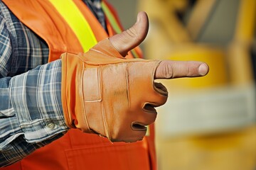 Workman making a perfect gesture