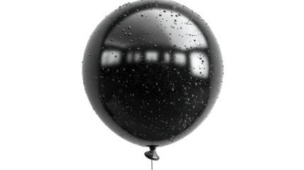 Glossy Black Balloon Isolated.png