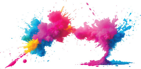 A Modern and Colorful Aquarelle Art Piece Featuring Explosive Watercolor Streaks, Splashes, and Brush Marks on a White Canvas, Creating a Dynamic and Playful Splash Effect.
