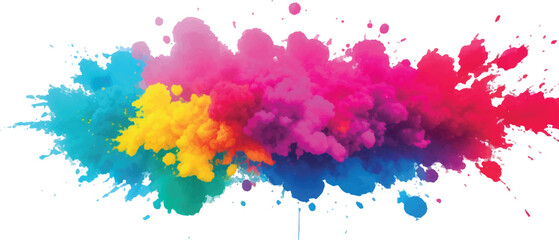 Vibrant Watercolor Splash and Brush Strokes, Imbuing the Canvas with Colorful and Bold Stains, Splashes, and Streaks, All Set Against a Clean White Background for a Contemporary and Artistic Flair.
