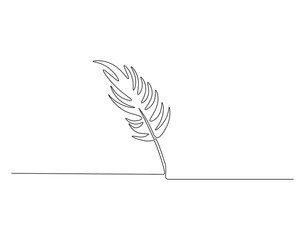 Feather pen continuous line. Continuous one line drawing of feather pen. Literacy concept. Single line drawing