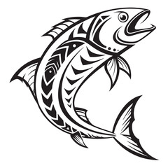 Tribal Tattoo Style Vector Illustration of a Wrasse Fish Design
