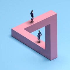 Naklejka premium Optical Illusion or paradox called 