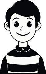 A cartoon of a boy with a smile on his face.