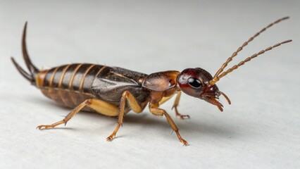 Earwig on studio background