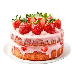Delicious Strawberry Cake Sweet Treat Pink Frosting