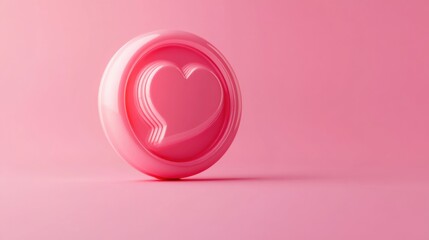 a pink object with a heart shaped object in the middle