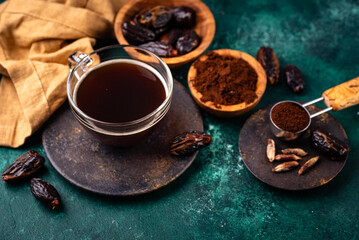 Coffee from date seed. Caffein free drink