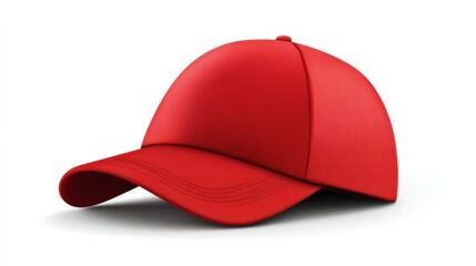 a red baseball cap on a white background