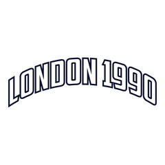 London 1990 Athletic department college slogan vector illustration for t-shirt and other uses.