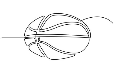 Obraz premium Continuous line drawing of ball. Volleybal one line art. Vector illustration, Healthy Life line icon concept. Volleyball line icon design, Volley Ball, Volleyball icon in thin line style.