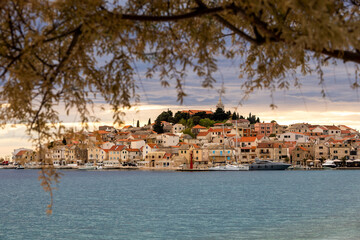 Primošten, picturesque village in Central Dalmatia region, on Adriatic coast of Mediterranean Sea,...