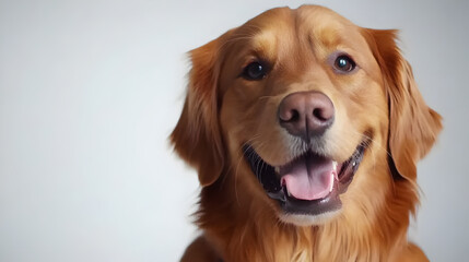 Smiling Golden Retriever Dog Close-Up Portrait