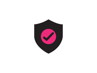 Shield with check mark icon design 