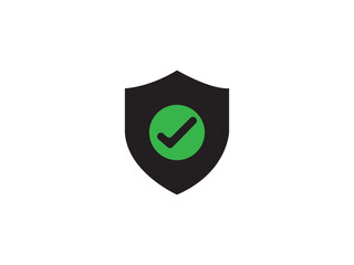 Shield with check mark icon design 