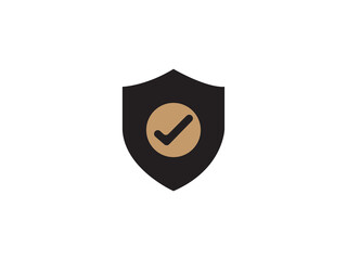 Shield with check mark icon design 