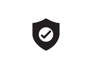 Shield with check mark icon design 