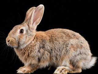 Obraz premium Adorable Rabbit isolated on black background