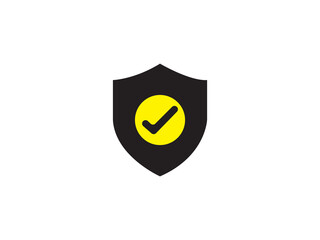 Shield with check mark icon design 