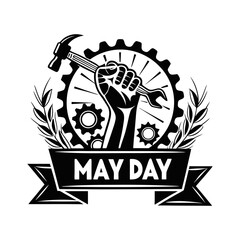 create a bold vibrant may day logo that symbol vector