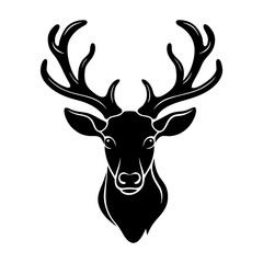 Naklejka premium Reindeer Head Silhouette vector