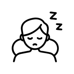 Obraz premium Sleeping Person Outline – Rest and Sleep Icon for Health, Wellness, and Lifestyle Design