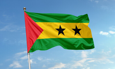 Sao Tome and Principe flag with two stars