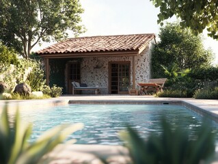 Backyard pool house