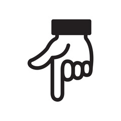 Gestures Of Human Hands, Pointing Towards The Down Icon In Trendy Design Vector Eps 10